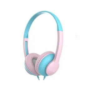 3.5mm Color Blocking Wired Headset  Model: 22P10(Pink & Blue)