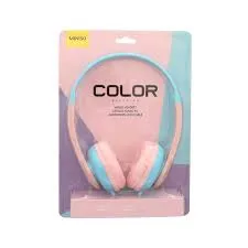 3.5mm Color Blocking Wired Headset  Model: 22P10(Pink & Blue)