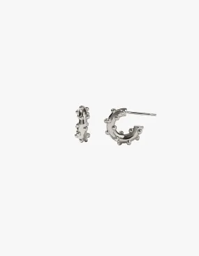 Anemone Hoop Earrings Small - Silver