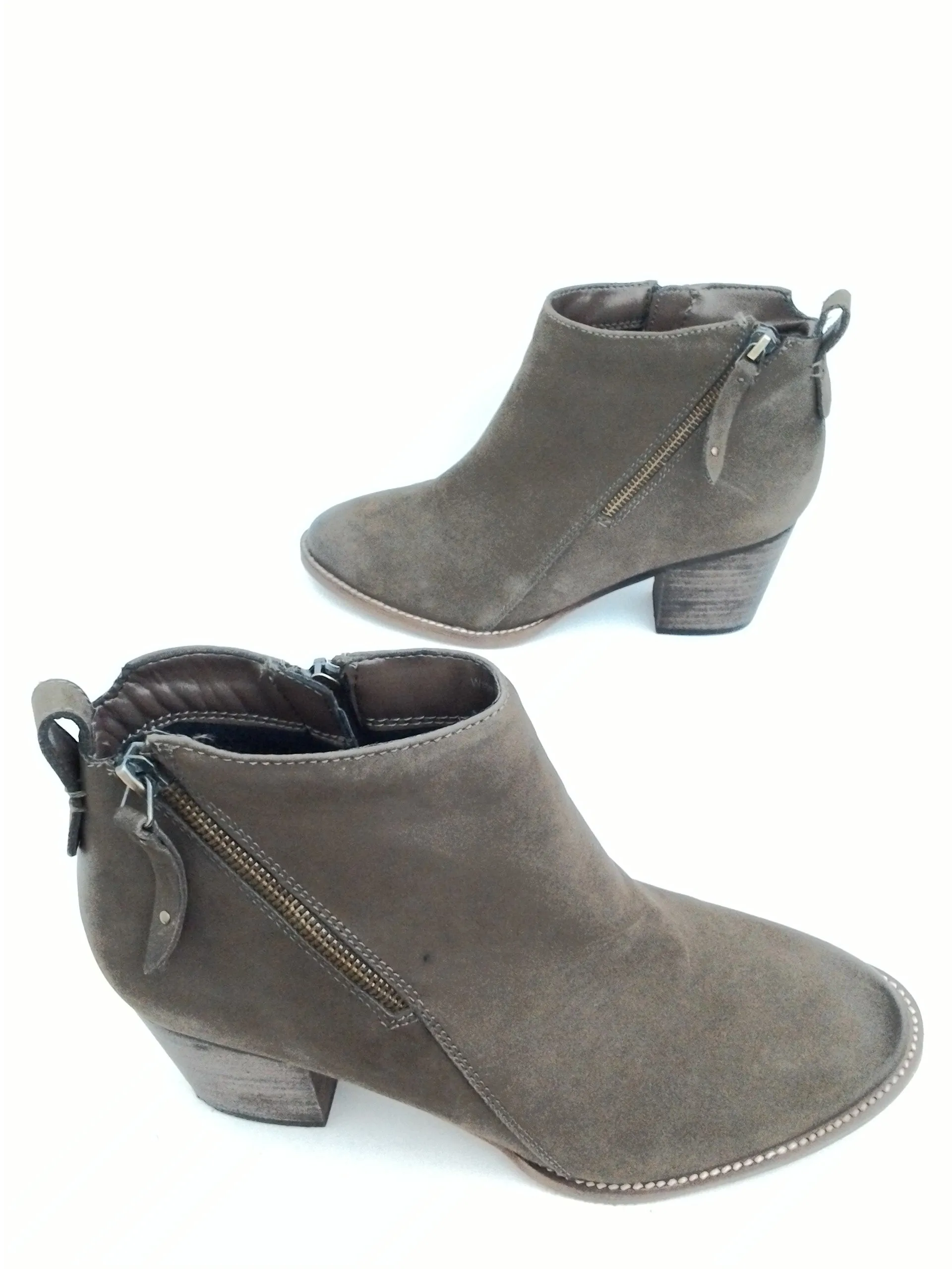 Aqua College Women's Olive Green/Gray Booties Size 10 M