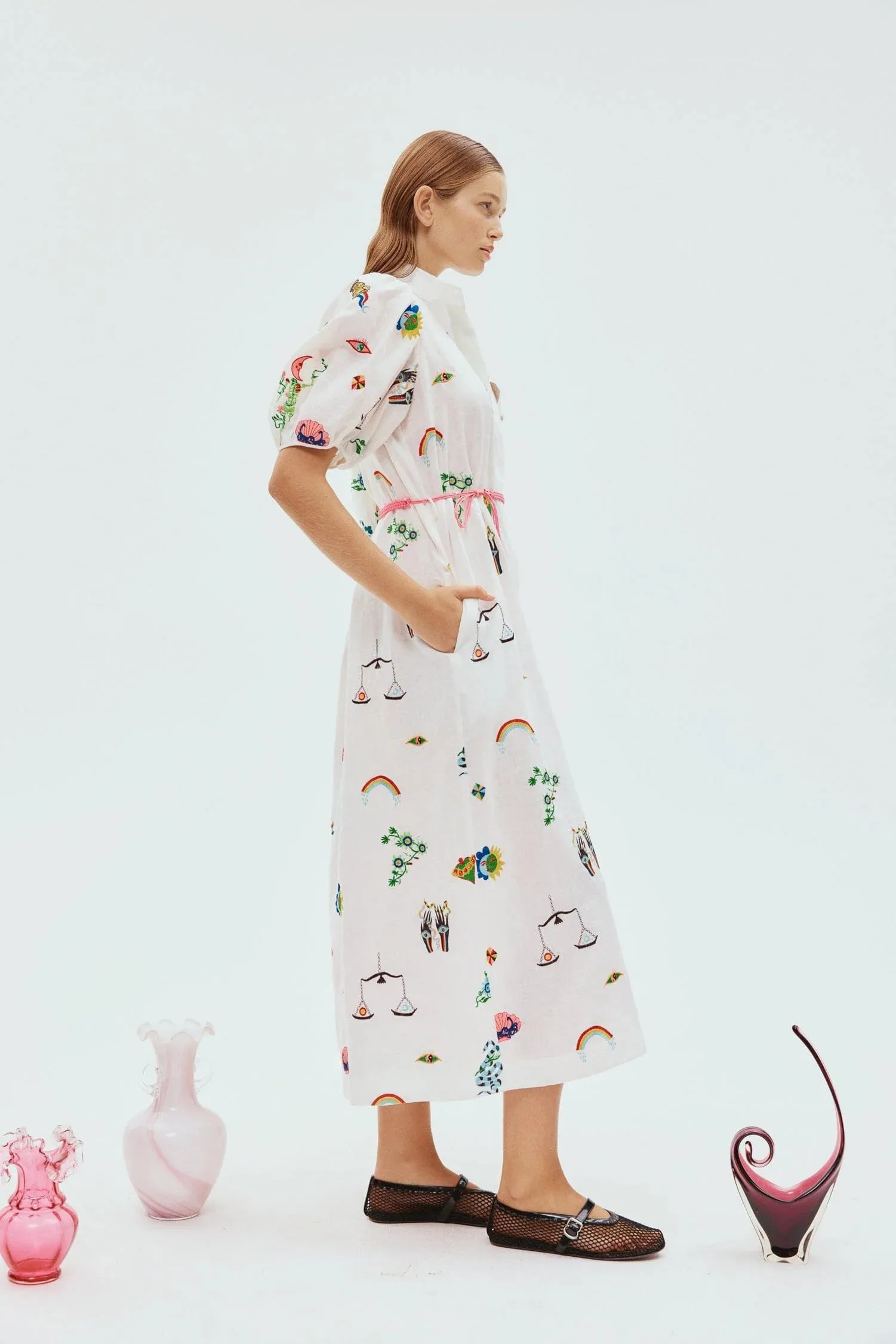 ATTICUS EMBROIDERED SHIRTDRESS