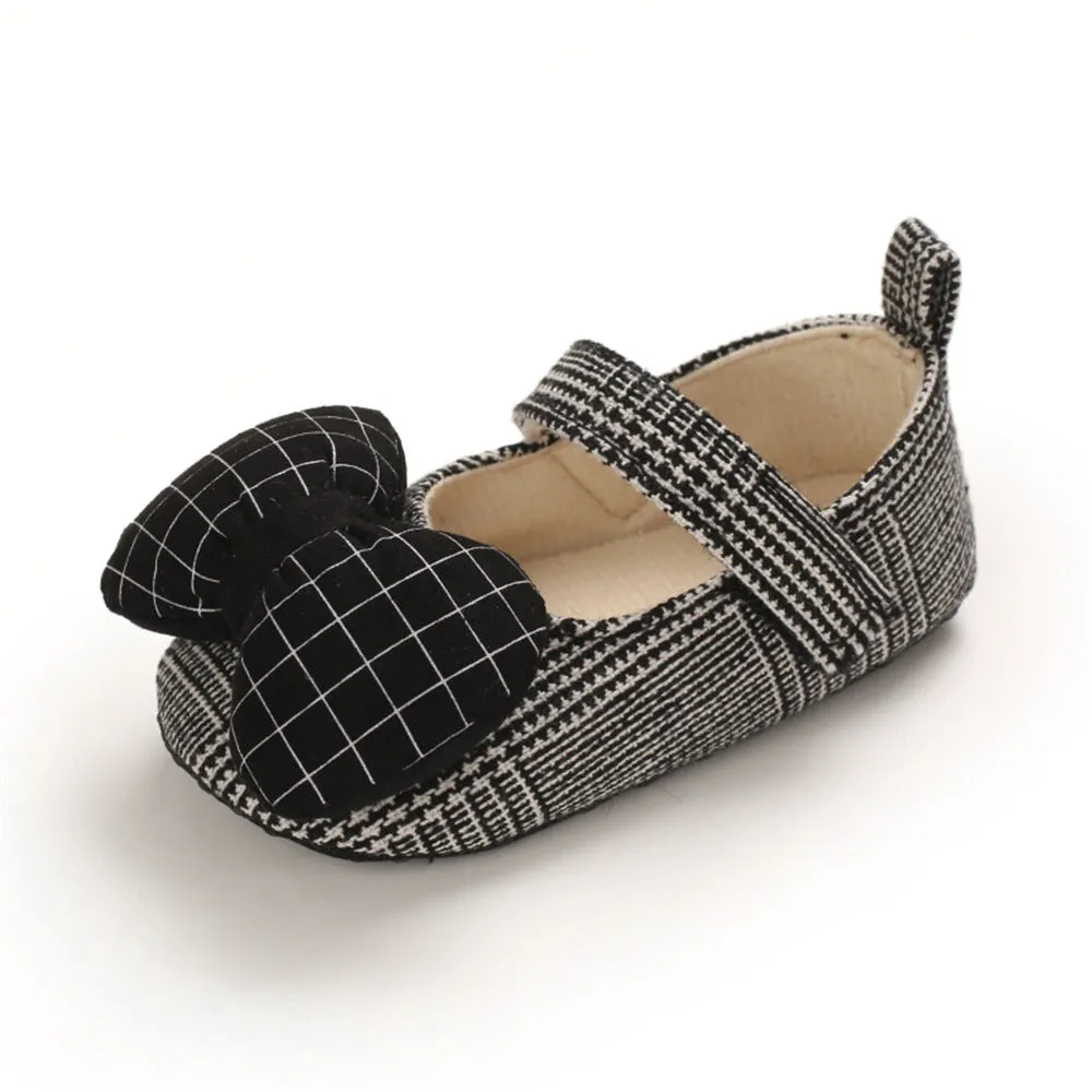 Baby Girls Plaid Bow Magic Tape Shoes Wholesale Childrens Shoes