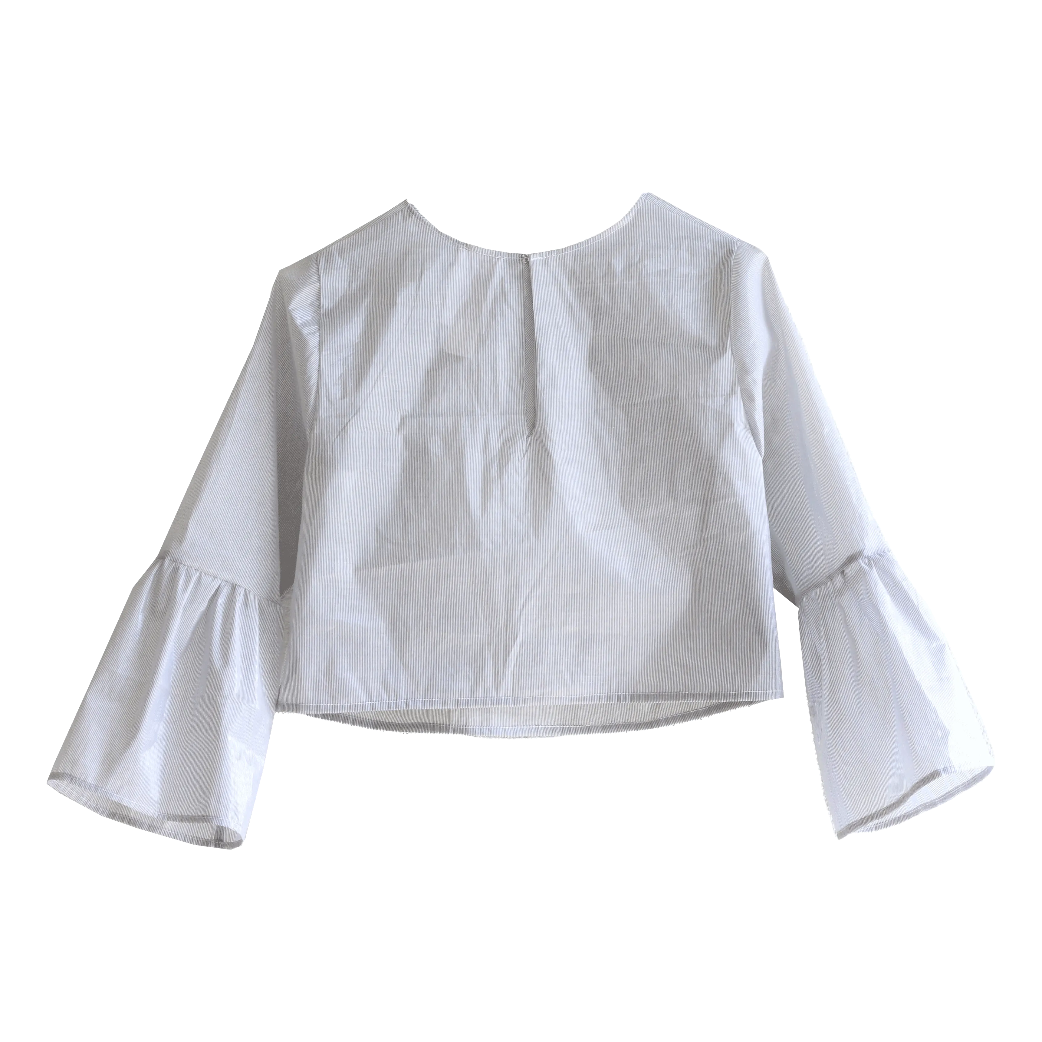 Bell Sleeve Silver Lurex Blouse