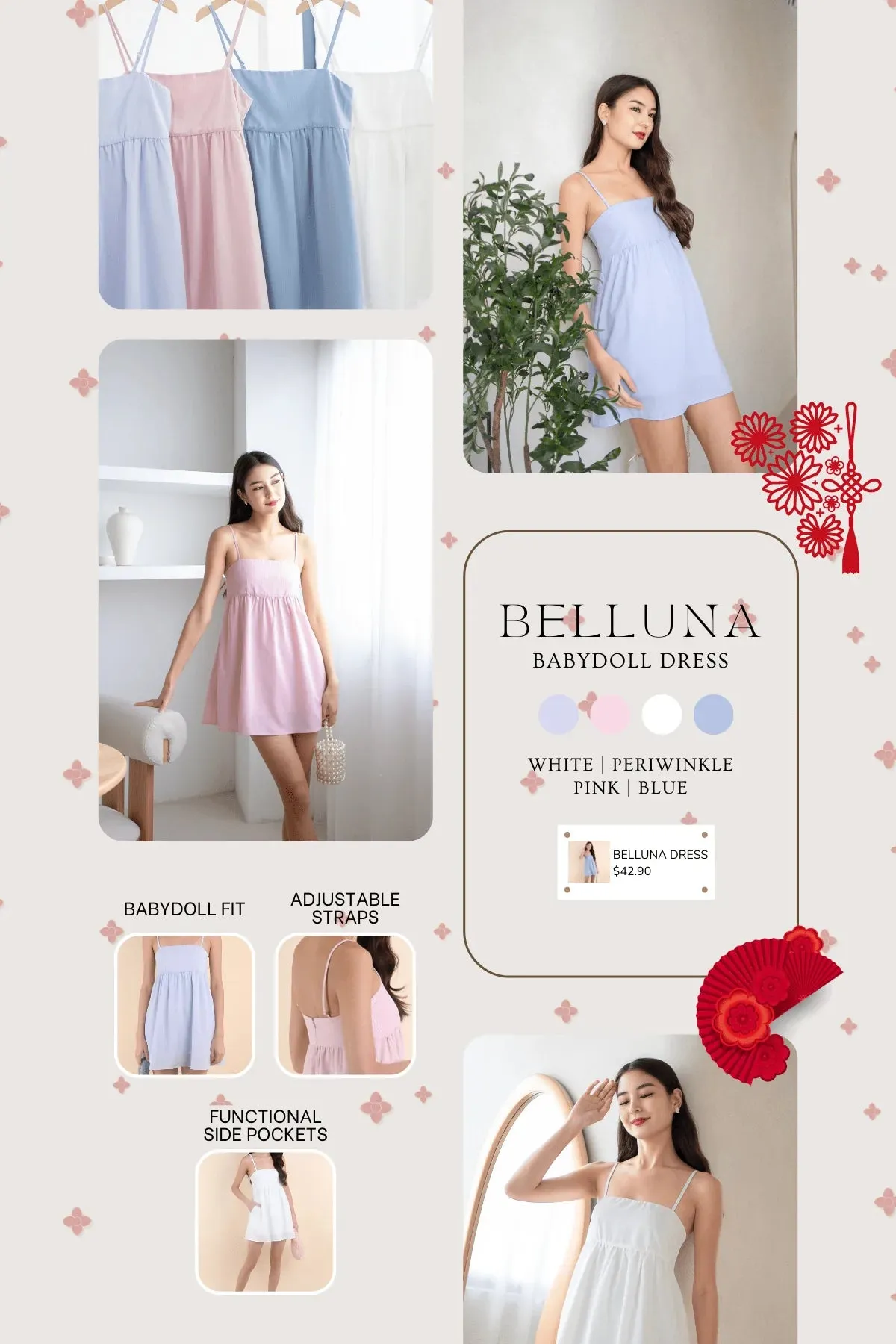 BELLUNA BABYDOLL DRESS IN PERIWINKLE