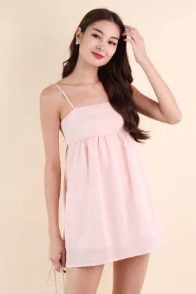 BELLUNA V3 SATIN DRESS IN PEACH PINK