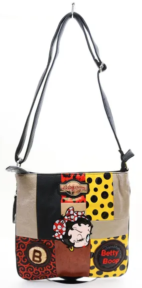 Betty Boop Leatherette Polka Dot Patchwork Crossbody Bag