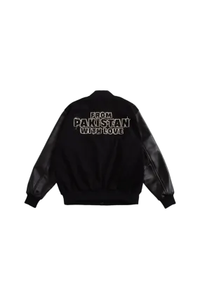 BLACK "RAY" VARSITY JACKET