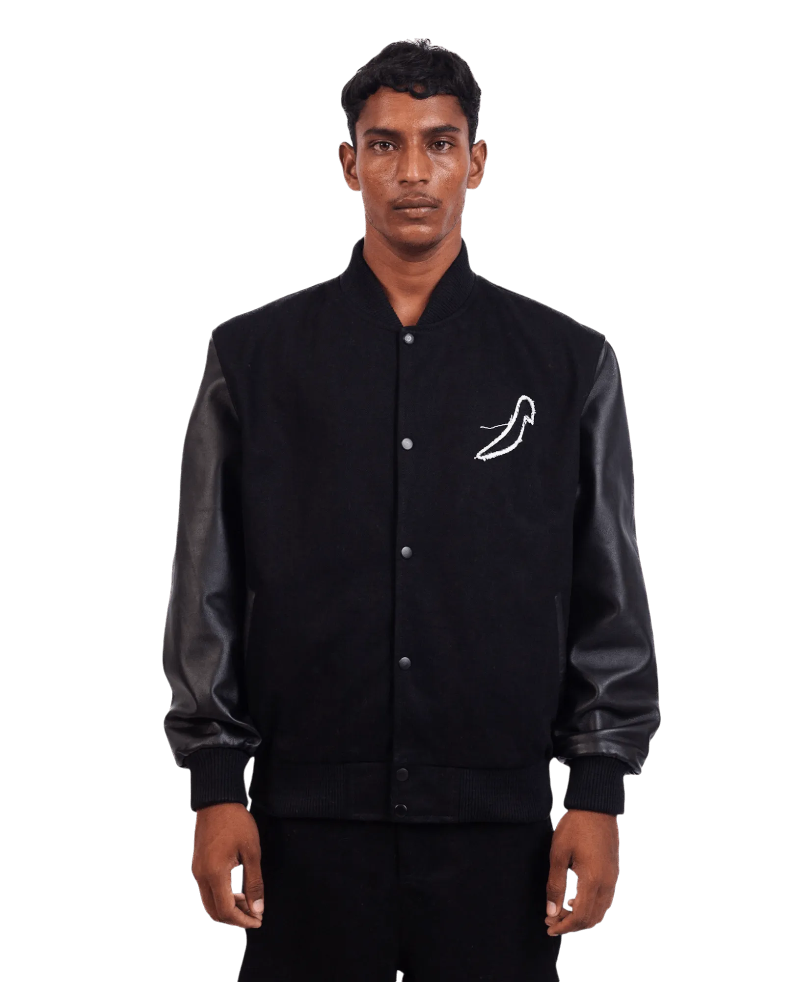 BLACK "RAY" VARSITY JACKET