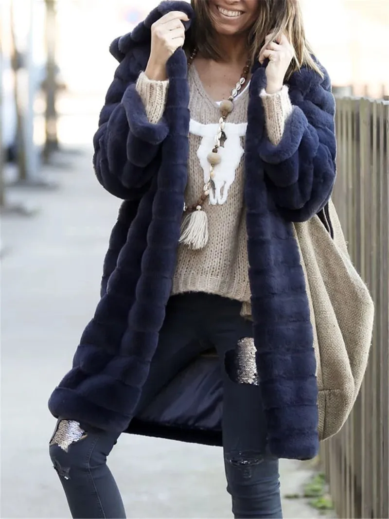 Blue Long Sleeve Cotton Coat