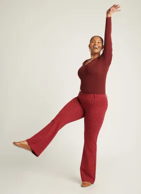 Boot Cut |Two-Pocket Dress Pant Yoga Pants (Rhubarb)