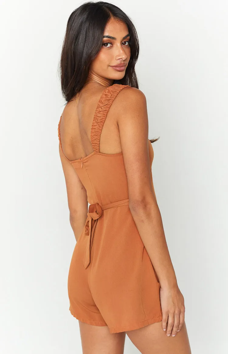 Calla Brown Utility Playsuit