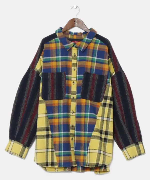 Checkered Patchwork Shirt