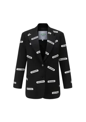 Collar Tag Outer Seam Loose Fit Blazer