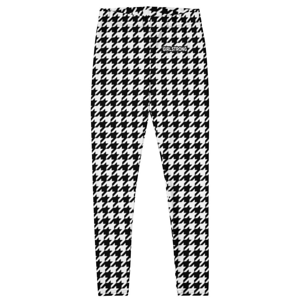 ELEVATED ESSENTIALS, SLIM AND SCULPT LEGGING BLACK WHITE HOUNDSTOOTH