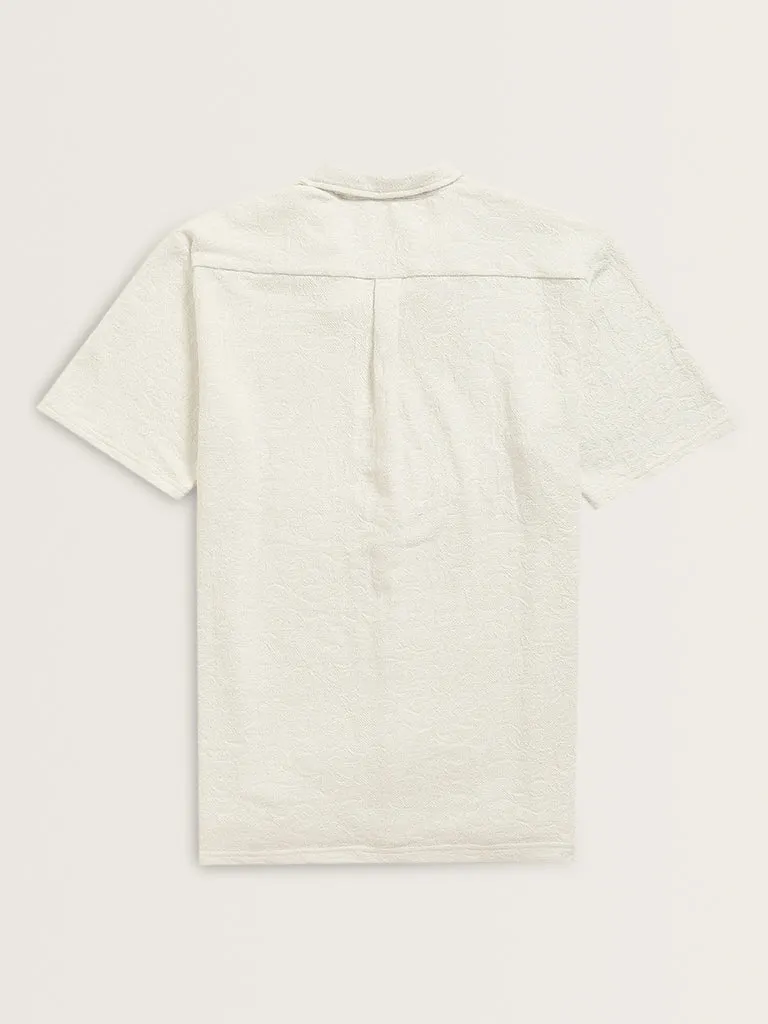 ETA White Textured Relaxed Fit Shirt