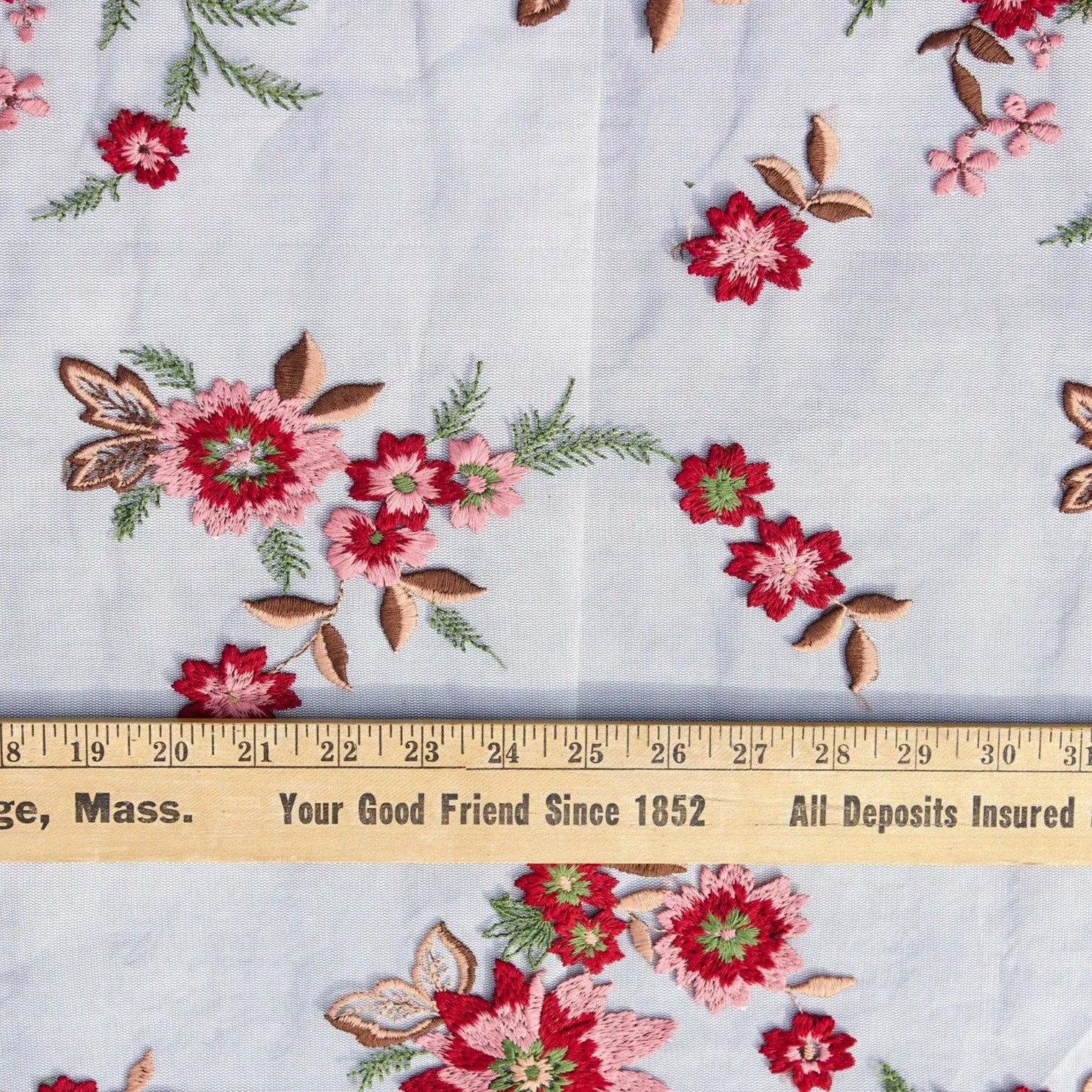 Floral Bouquet Embroidered Mesh - 1/2 Yard