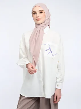 FLOREN PRINTING POCKET TOP WHITE