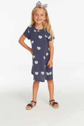 Girls Beach Heart T- Shirt Dress