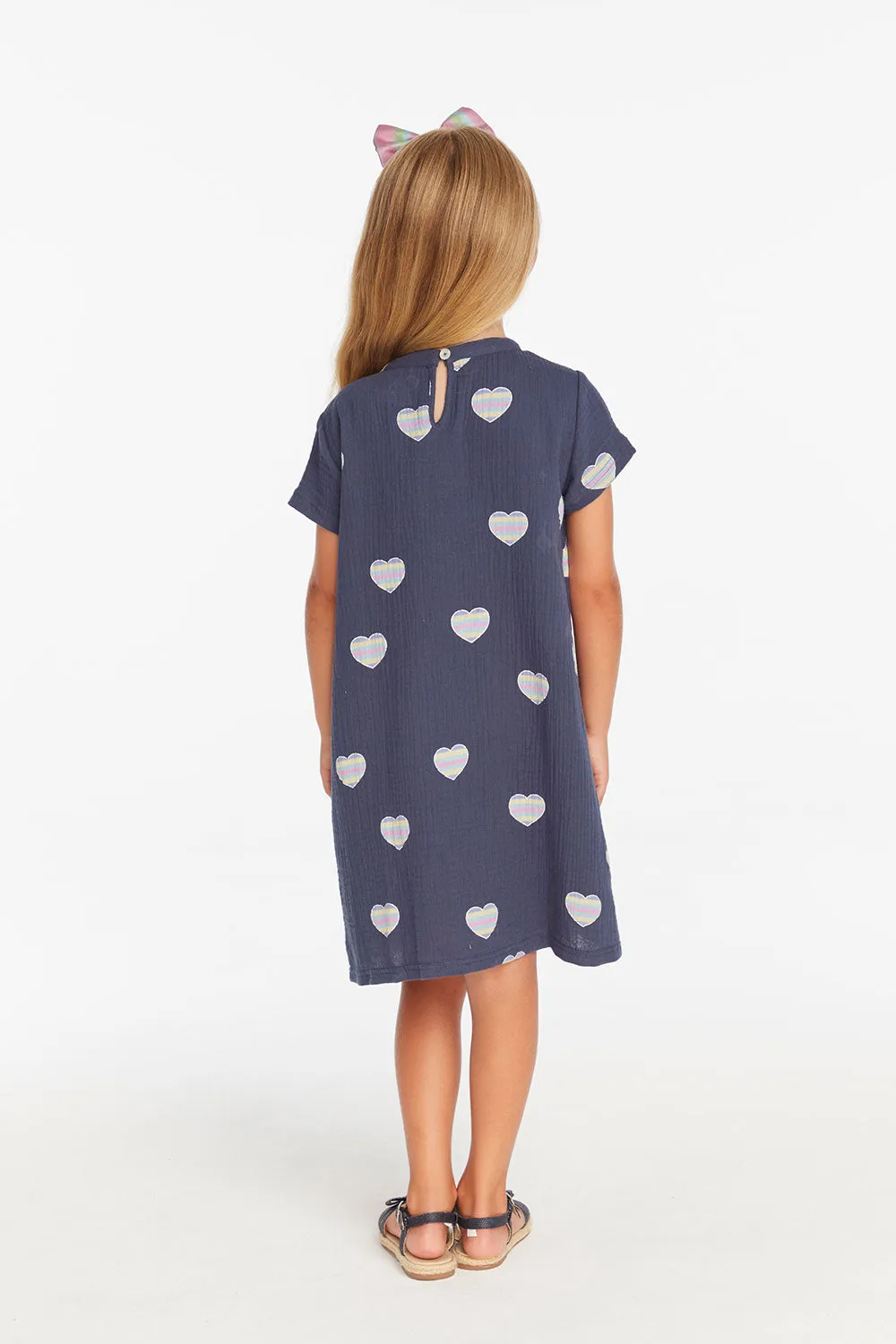 Girls Beach Heart T- Shirt Dress