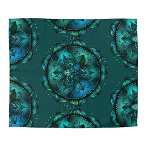 Handmade Mandala Art Microfiber Duvet Cover - Green Design