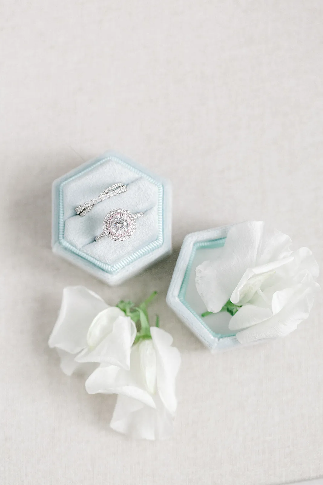 Ice Blue Hexagon Ring Box