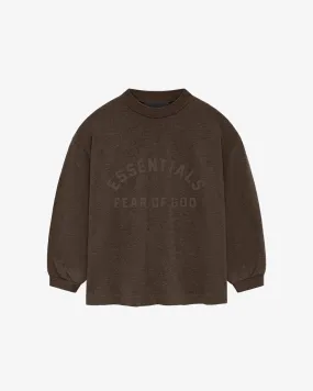 Kids Essentials L/S Tee Heather Wood