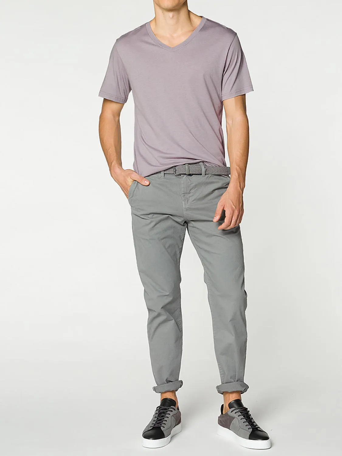 Modal Blend V-neck T-shirt Pastel Mauve