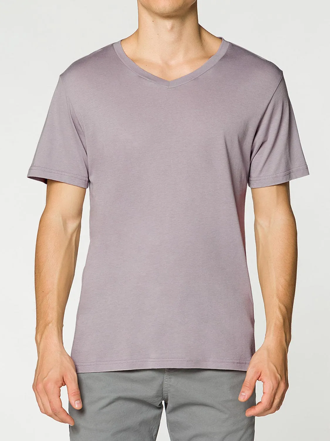 Modal Blend V-neck T-shirt Pastel Mauve