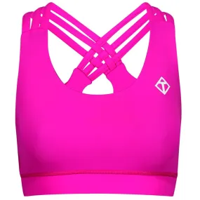 Neon Pink Cross Back Bra