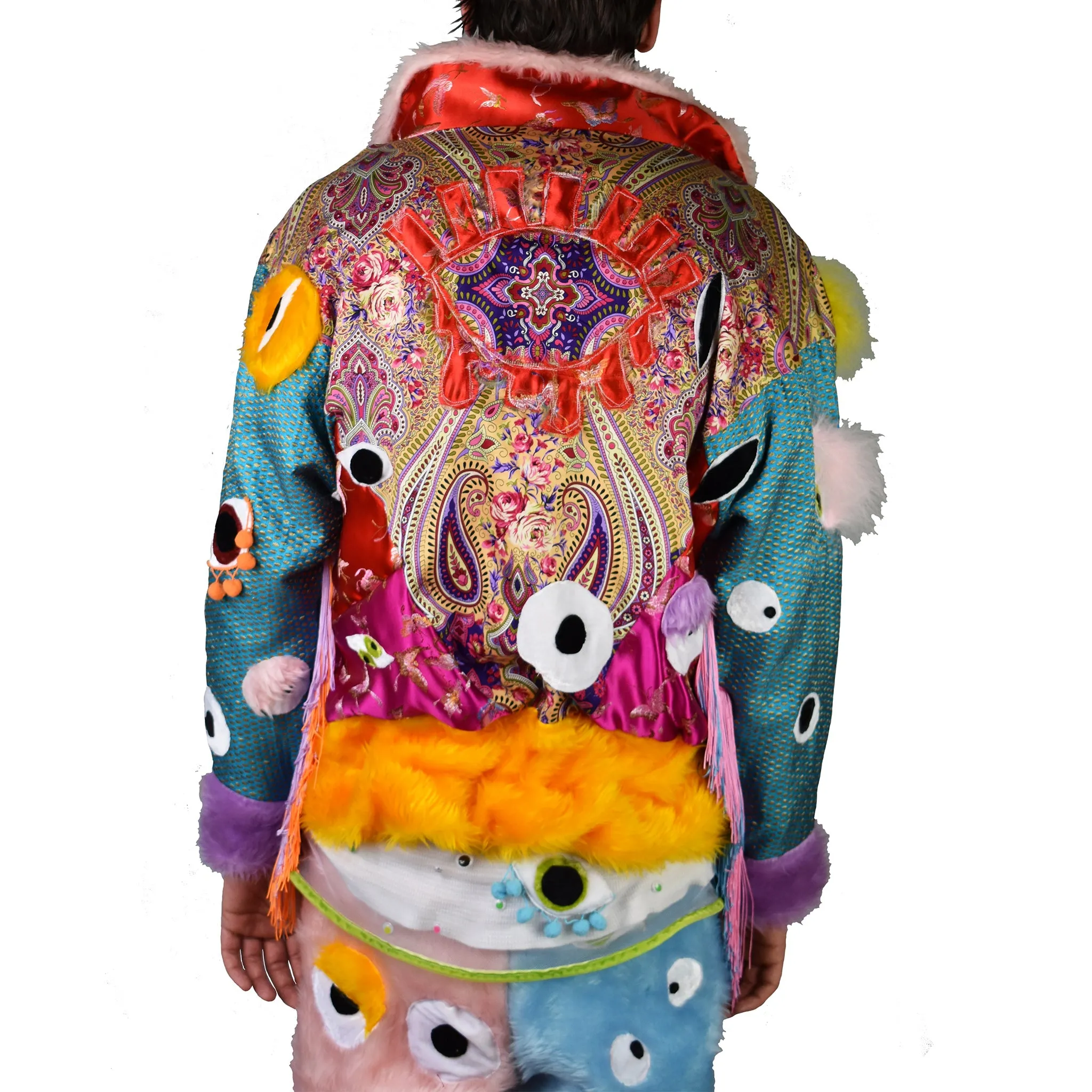 Patchwork Trippin Eye Bomber Jacket