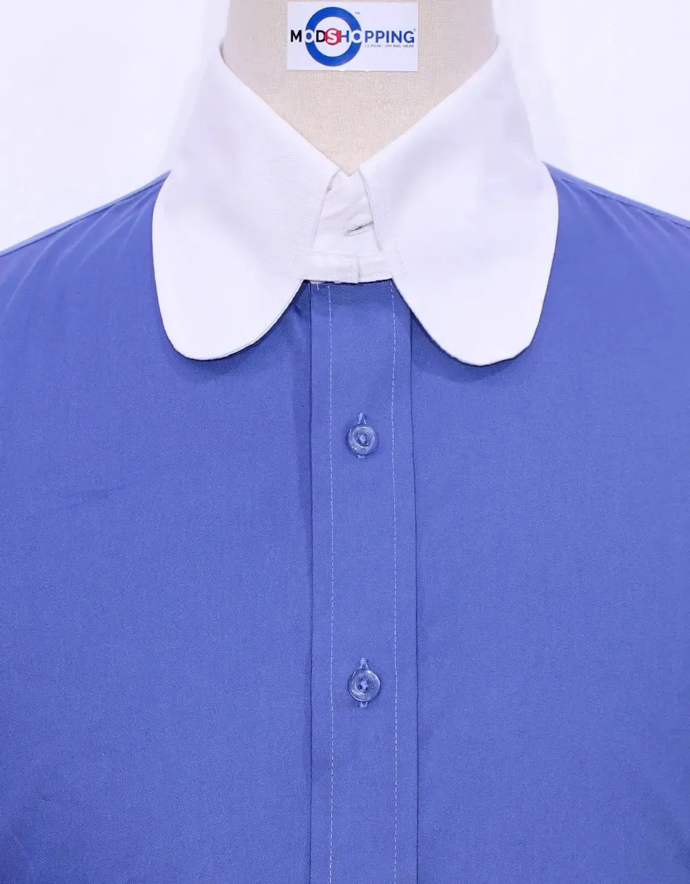 Penny Tab Collar Shirt - Blue Color Shirt