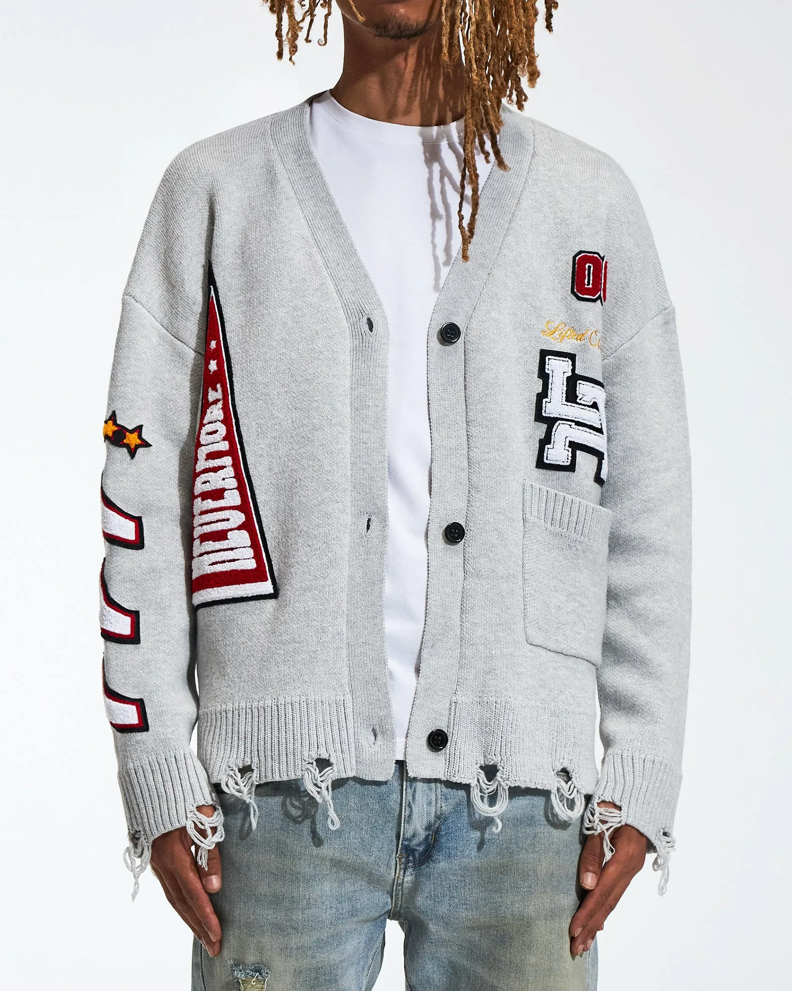 "Honors" Cardigan (Light Grey)