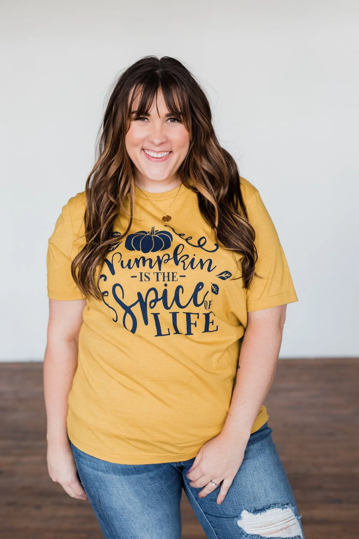 "Pumpkin Is The Spice Of Life" Graphic Tee- Mustard