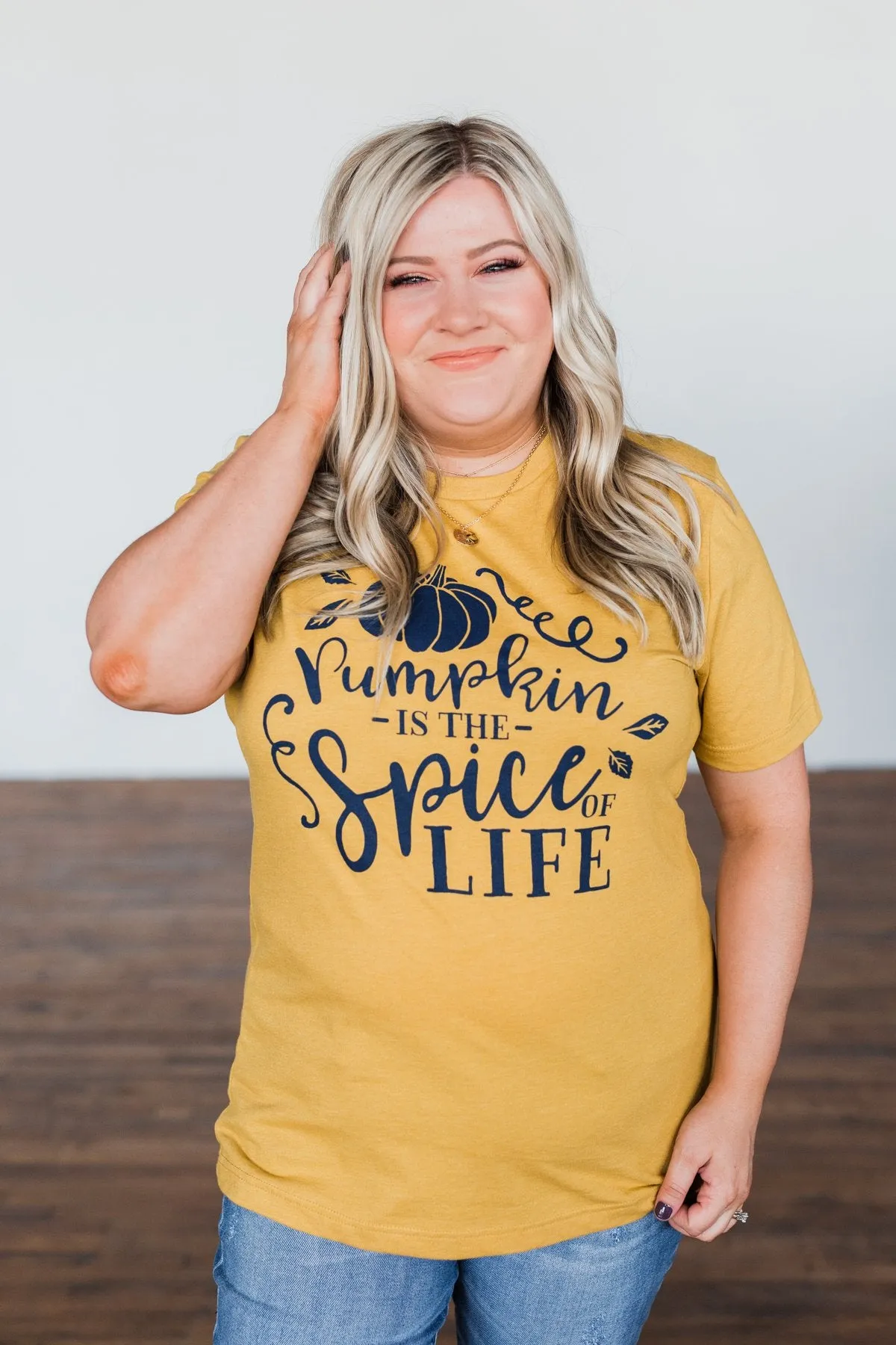 "Pumpkin Is The Spice Of Life" Graphic Tee- Mustard