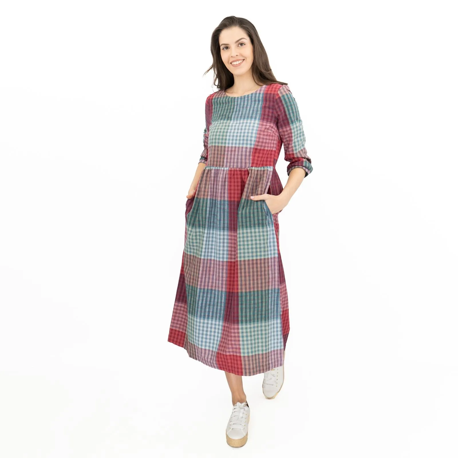 Seasalt Cloudscape Check Midi Dress