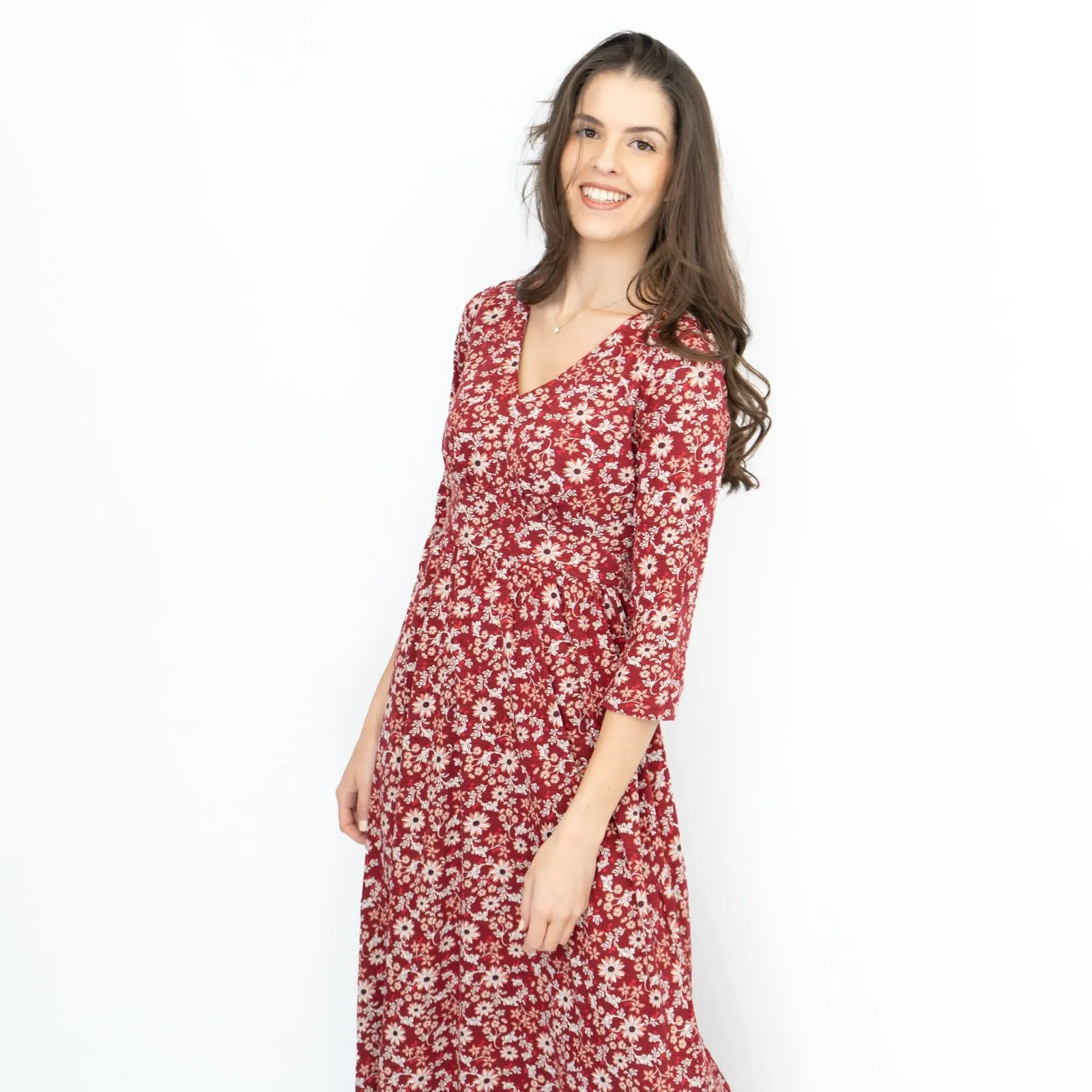 Seasalt Maggie Maxi Dress Berry Gathering Red