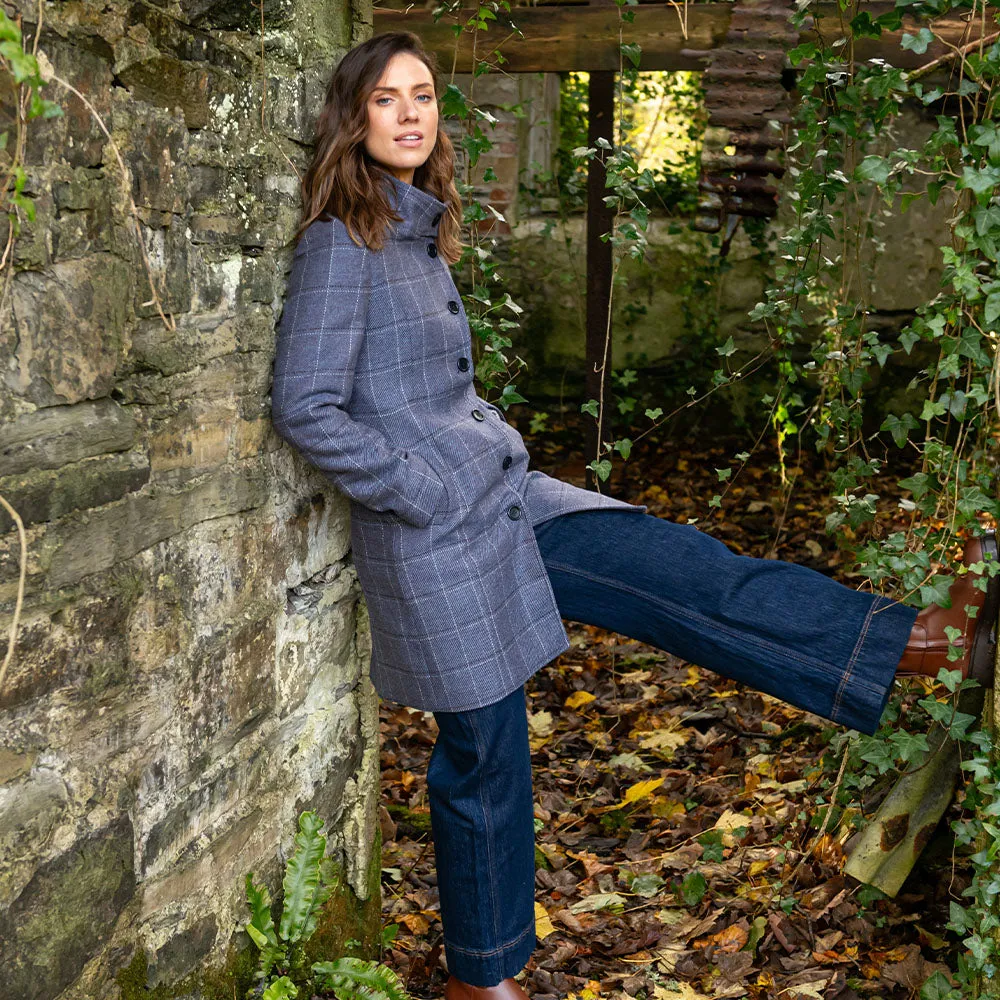 Sinead Navy Thirsk Tweed Coat