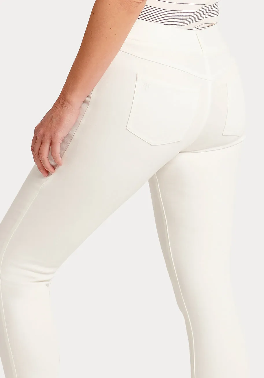 Skinny-Leg | 4-Pocket Mid-Rise Betabrand Yoga Denim (White)