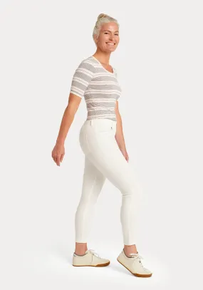 Skinny-Leg | 4-Pocket Mid-Rise Betabrand Yoga Denim (White)