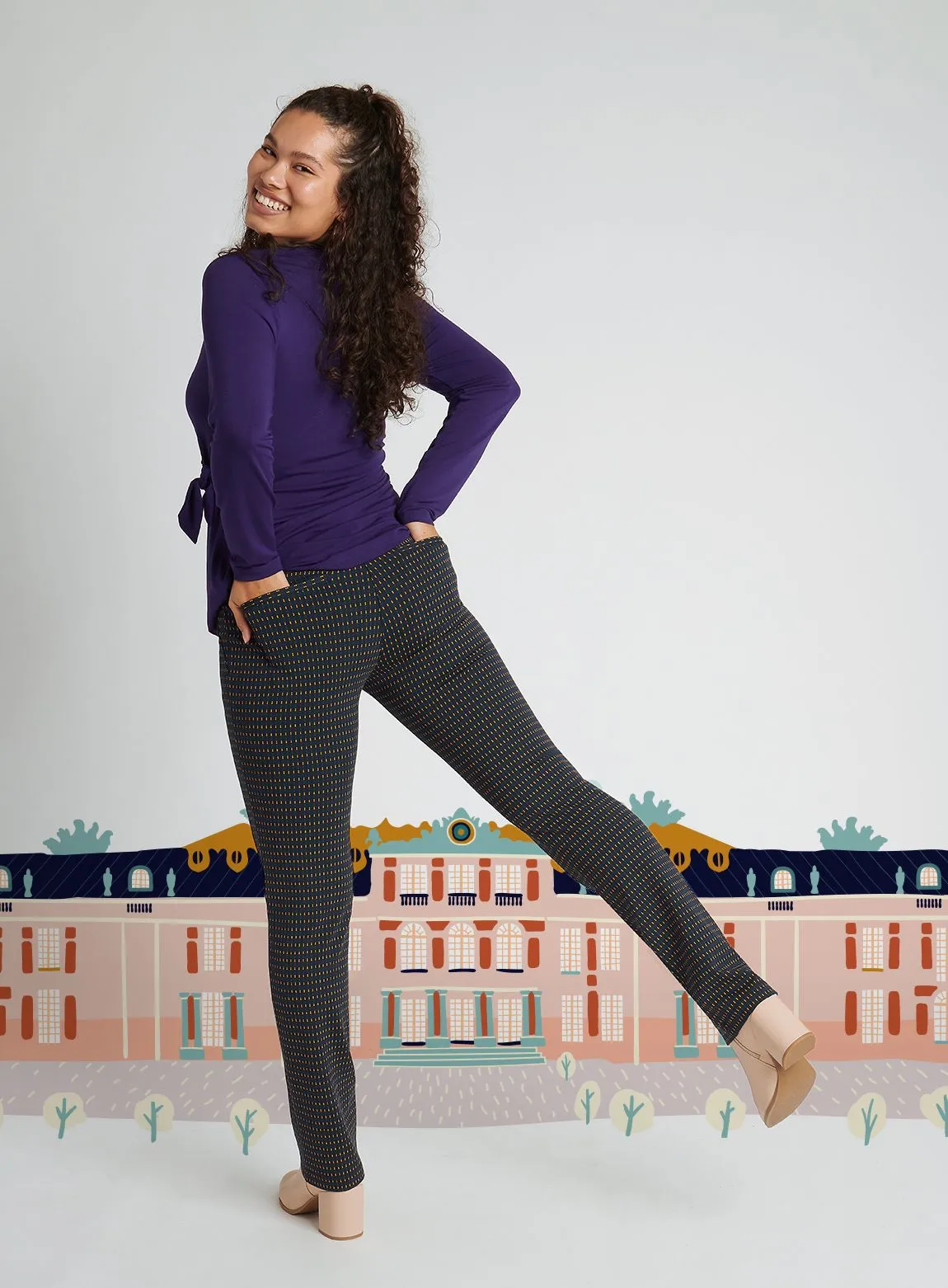 Straight-Leg | Two-Pocket Dress Pant Yoga Pants (Versailles)