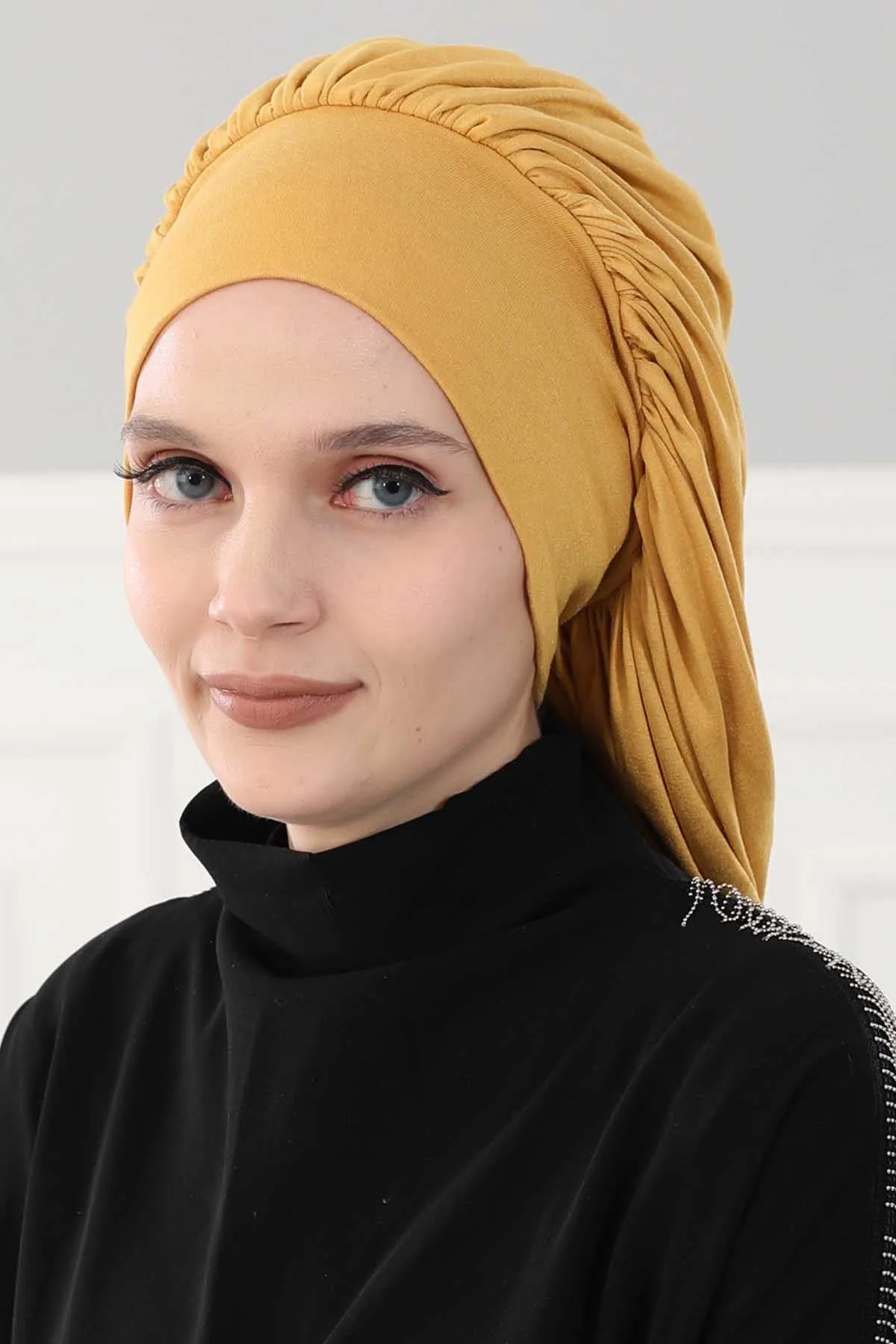 Stylish Cotton Instant Turban For Women Plain Head Wrap, Trendy Soft Beanie Hat for Daily Occasions, Comfortable Chemo Headwear,B-25