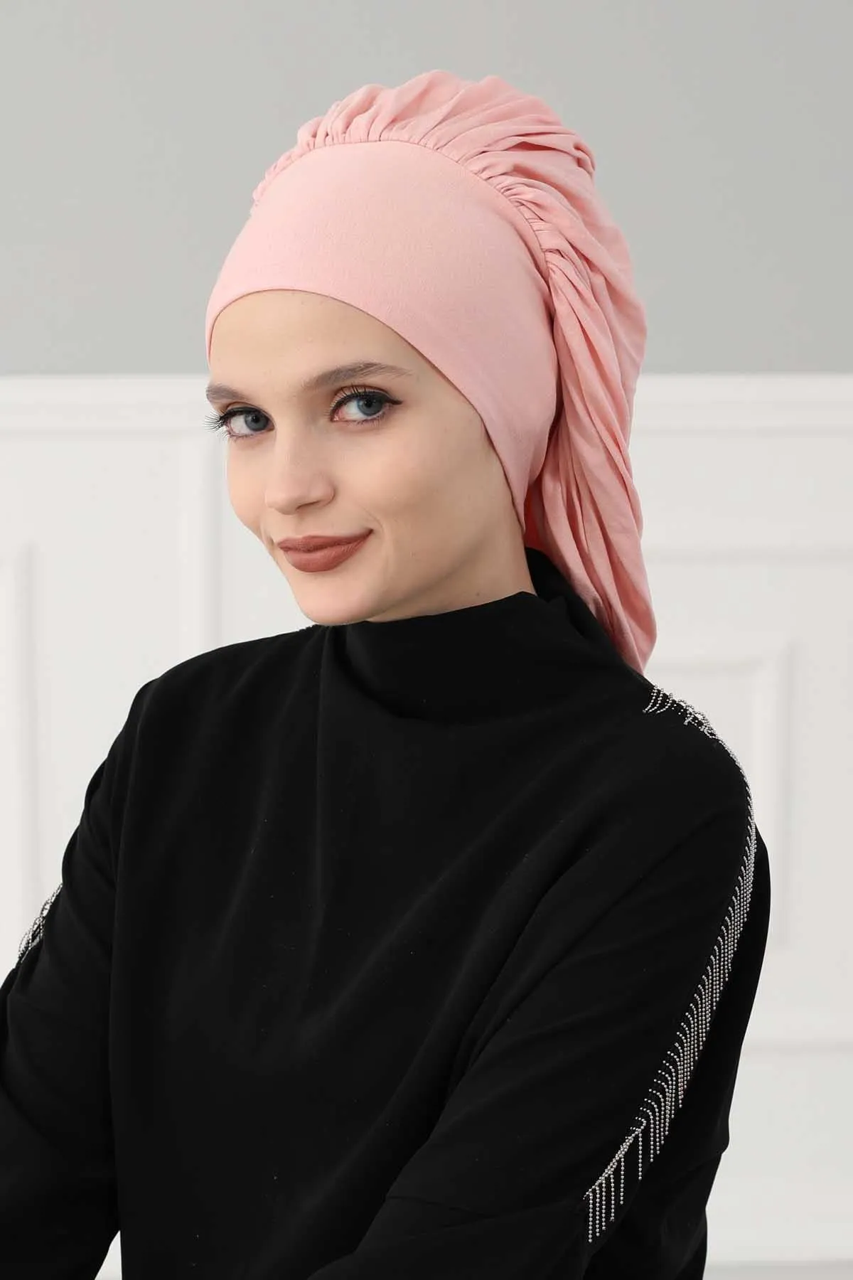 Stylish Cotton Instant Turban For Women Plain Head Wrap, Trendy Soft Beanie Hat for Daily Occasions, Comfortable Chemo Headwear,B-25