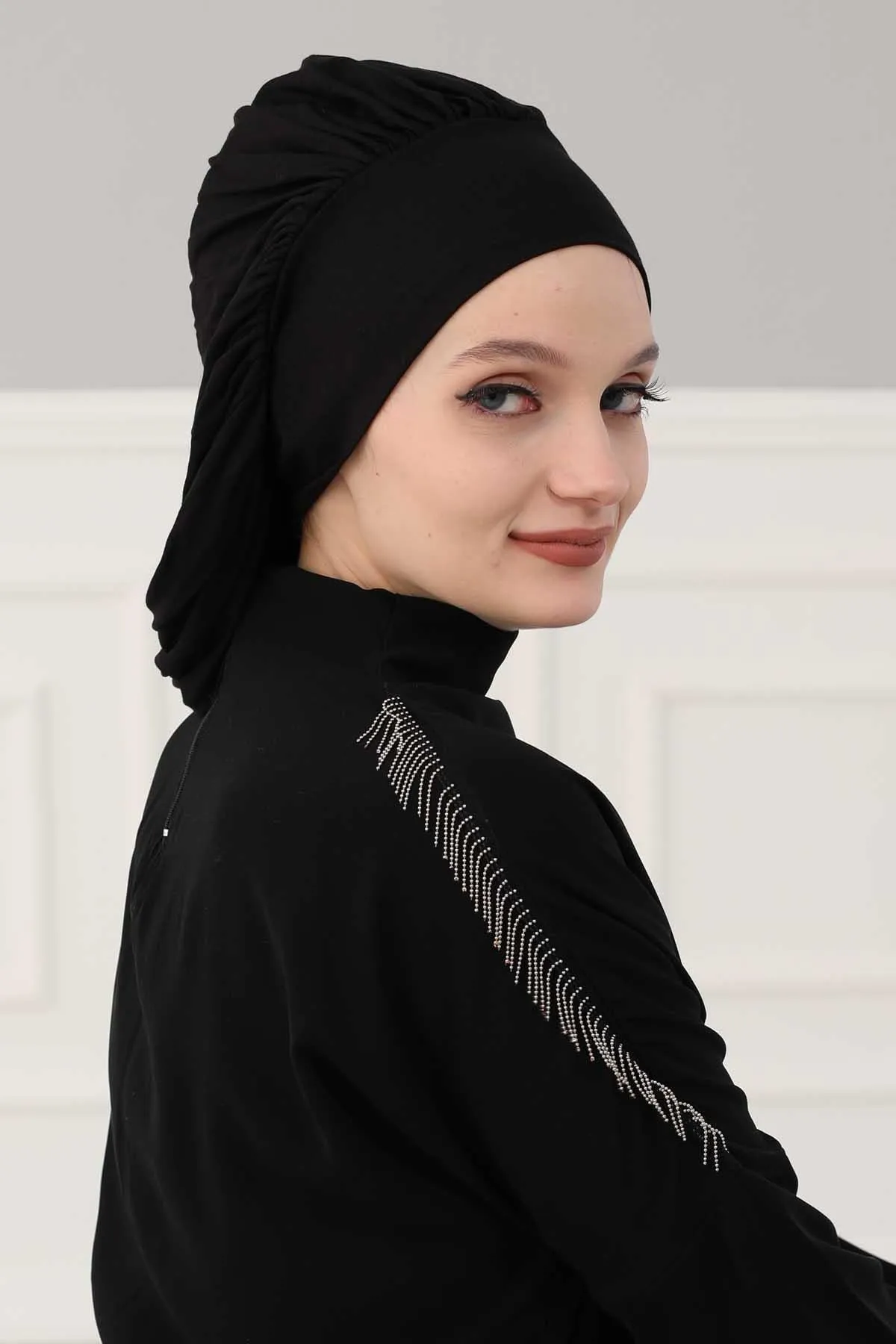 Stylish Cotton Instant Turban For Women Plain Head Wrap, Trendy Soft Beanie Hat for Daily Occasions, Comfortable Chemo Headwear,B-25