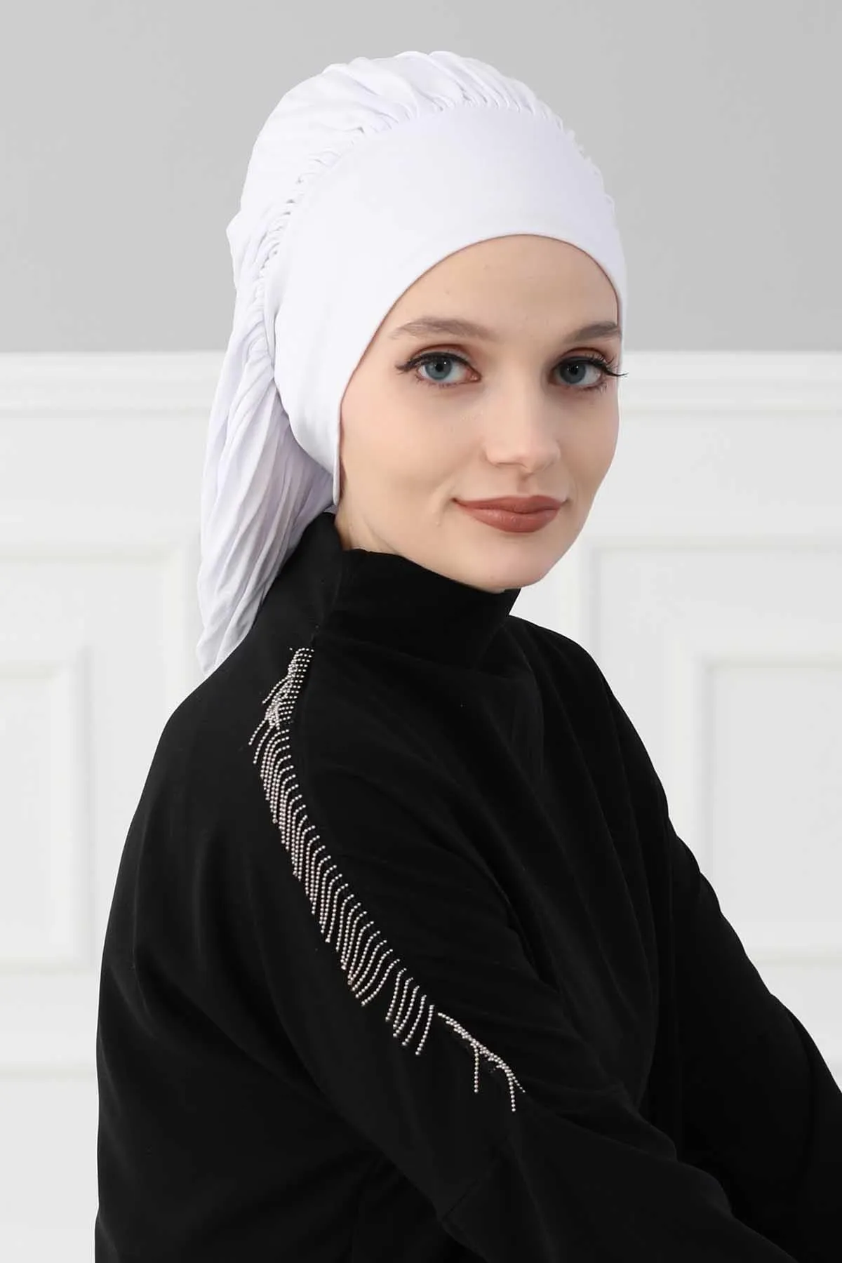 Stylish Cotton Instant Turban For Women Plain Head Wrap, Trendy Soft Beanie Hat for Daily Occasions, Comfortable Chemo Headwear,B-25