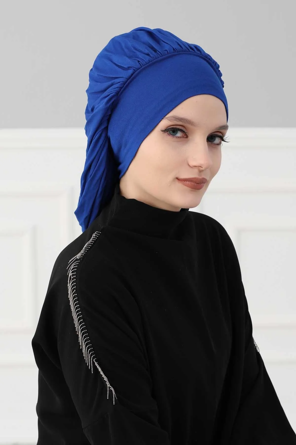 Stylish Cotton Instant Turban For Women Plain Head Wrap, Trendy Soft Beanie Hat for Daily Occasions, Comfortable Chemo Headwear,B-25