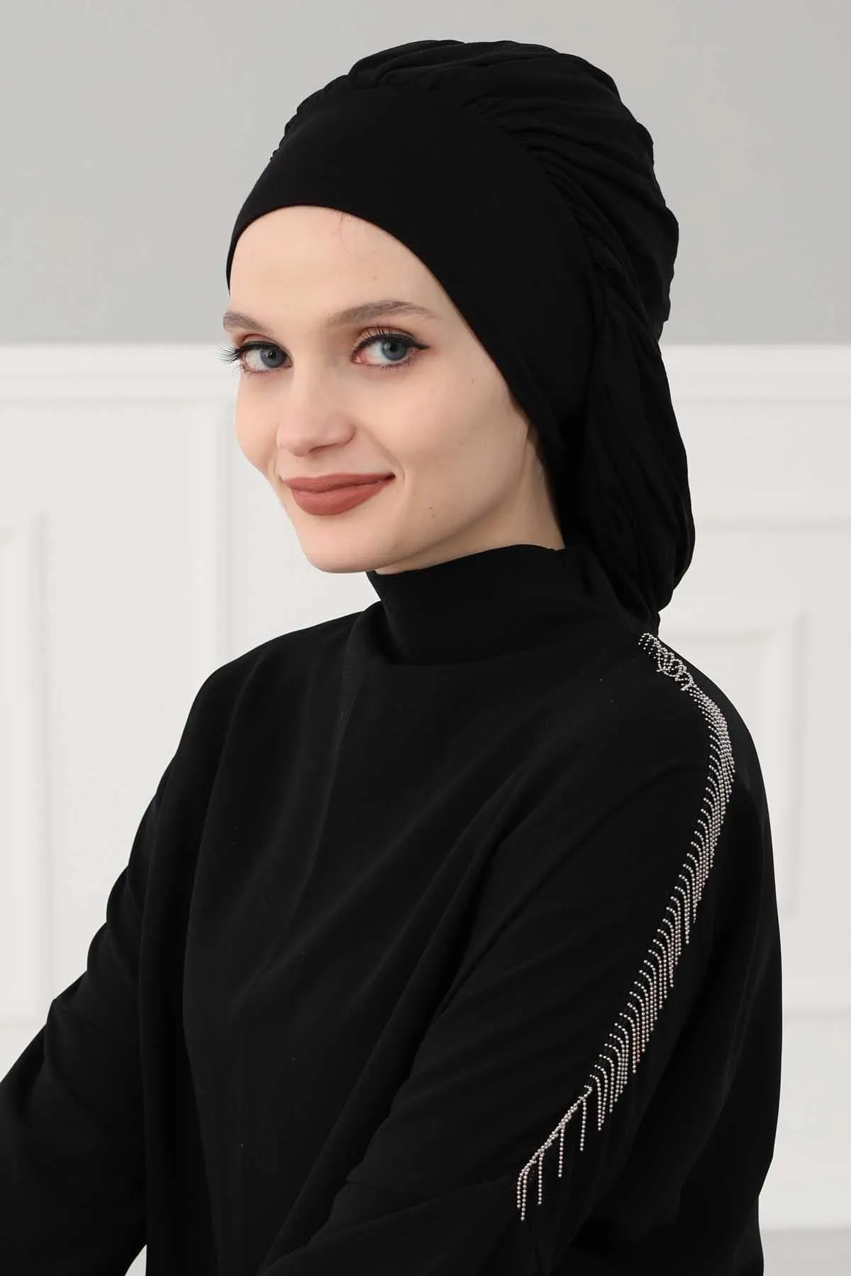 Stylish Cotton Instant Turban For Women Plain Head Wrap, Trendy Soft Beanie Hat for Daily Occasions, Comfortable Chemo Headwear,B-25