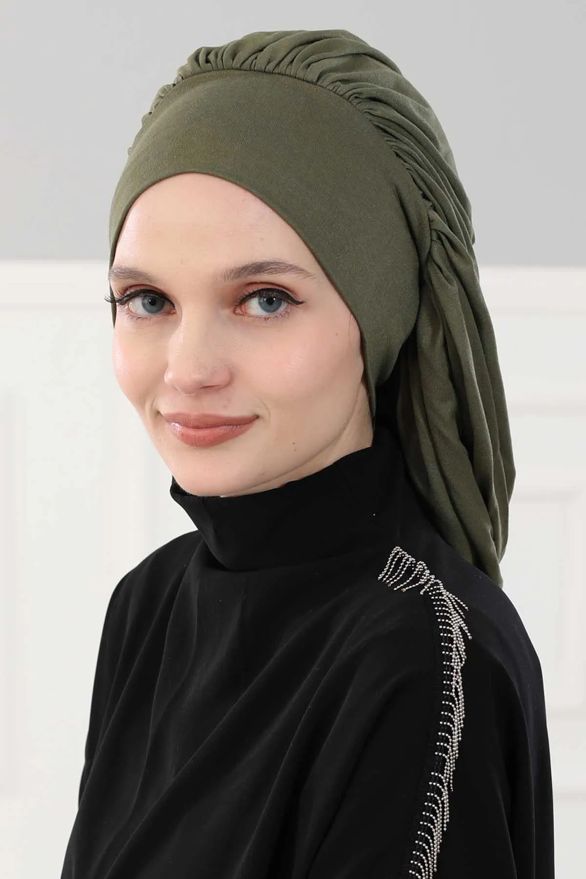 Stylish Cotton Instant Turban For Women Plain Head Wrap, Trendy Soft Beanie Hat for Daily Occasions, Comfortable Chemo Headwear,B-25