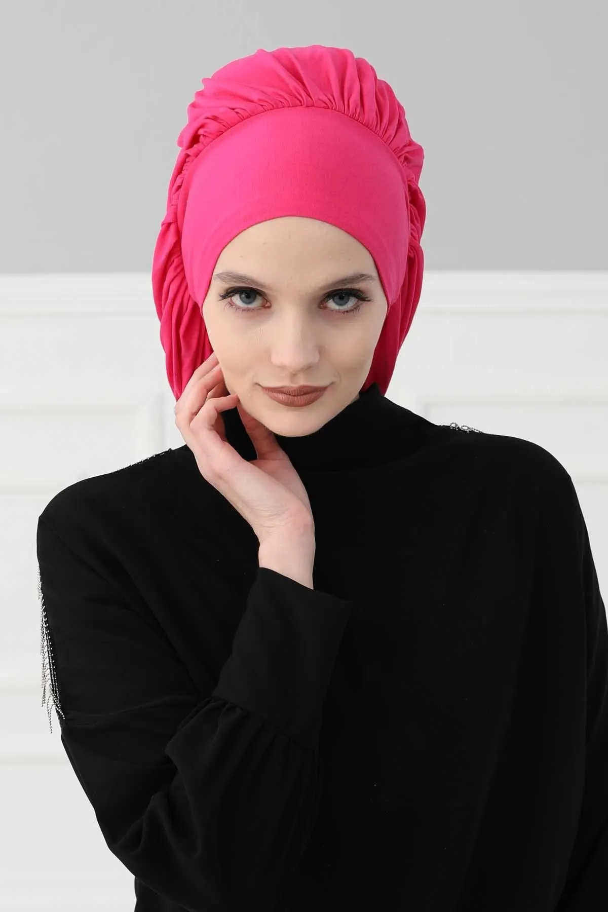 Stylish Cotton Instant Turban For Women Plain Head Wrap, Trendy Soft Beanie Hat for Daily Occasions, Comfortable Chemo Headwear,B-25