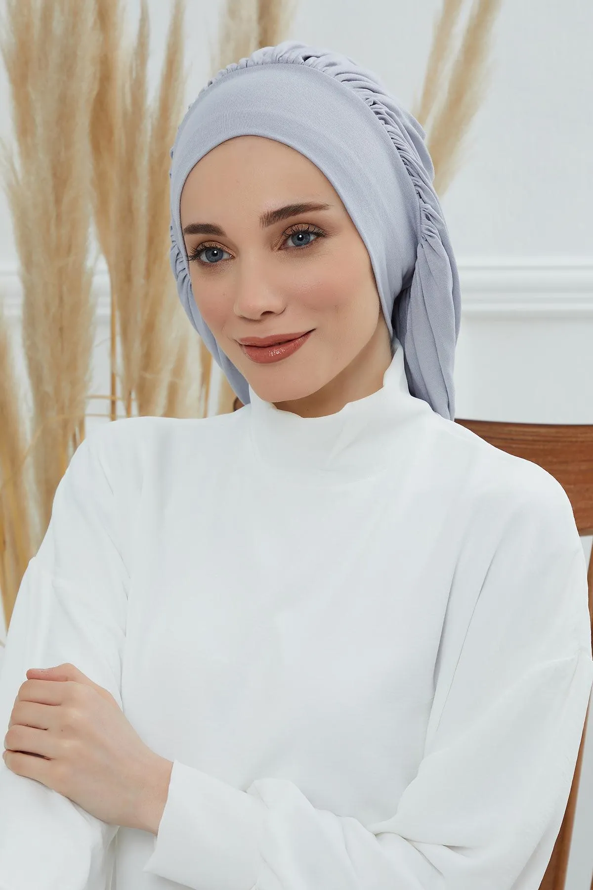 Stylish Cotton Instant Turban For Women Plain Head Wrap, Trendy Soft Beanie Hat for Daily Occasions, Comfortable Chemo Headwear,B-25