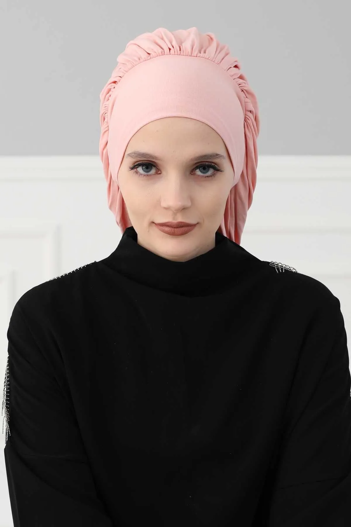 Stylish Cotton Instant Turban For Women Plain Head Wrap, Trendy Soft Beanie Hat for Daily Occasions, Comfortable Chemo Headwear,B-25